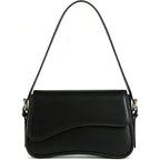 Amszke Shoulder Bag for Women Y2K Crossbody Purse PU Leather Underarm Handbag 2 Adjustable Strap for Daily Commute Travel