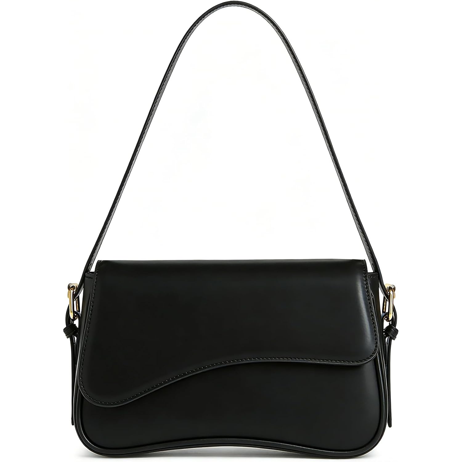 Amszke Shoulder Bag for Women Y2K Crossbody Purse PU Leather Underarm Handbag 2 Adjustable Strap for Daily Commute Travel