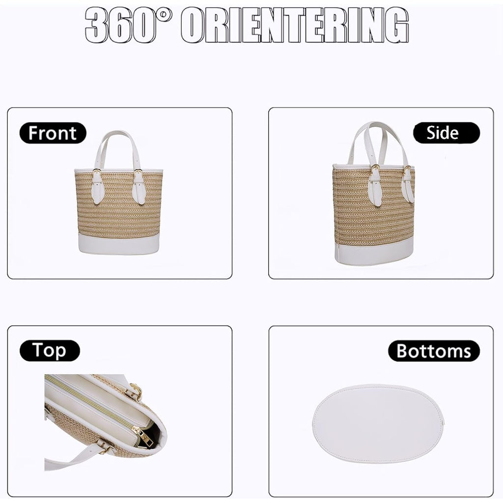 Trendy Women’S Straw Bucket Bag Straw Crossbody Bags For Women Summer Beach Clutch Travel Top-Handle Shoulder Purse 2026