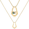 Pixie Wing Vesta Ring Keeper Necklace, 18k Gold-Plated Engagement Ring Holder for Women (17.7" chain with 4'' extender)