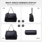 Suede & Leather Tote Bag For Women,Soft Leather Shoulder Handbags For Ladies,Satchel Purse For Travel Work