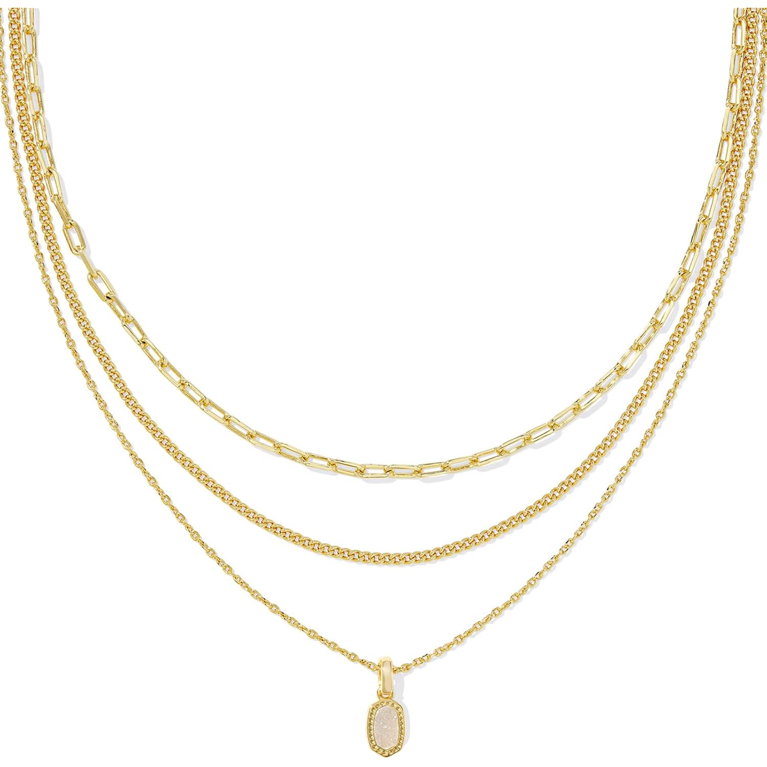 Kendra Scott Elisa Triple Strand Necklace, Fashion Jewelry for Women