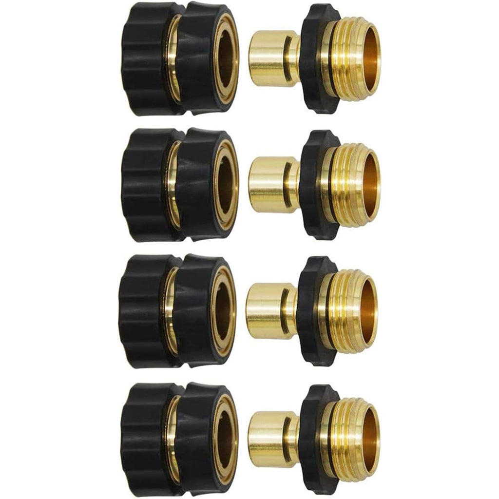 Twinkle Star 3/4 Inch Garden Hose Fitting Quick Connector Set, 4 Sets | Male And Female 4 Sets, Garden Hose Adapter, Quick Connect Hose Fittings, Water Hose Quick Connect Fittings