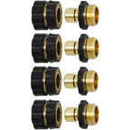 Twinkle Star 3/4 Inch Garden Hose Fitting Quick Connector Set, 4 Sets | Male And Female 4 Sets, Garden Hose Adapter, Quick Connect Hose Fittings, Water Hose Quick Connect Fittings