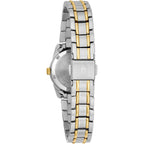 Bulova Ladies' Classic Two-Tone Stainless Steel 3-Hand Calendar Date Quartz Watch, Silver-White Dial (Style: 98M105)