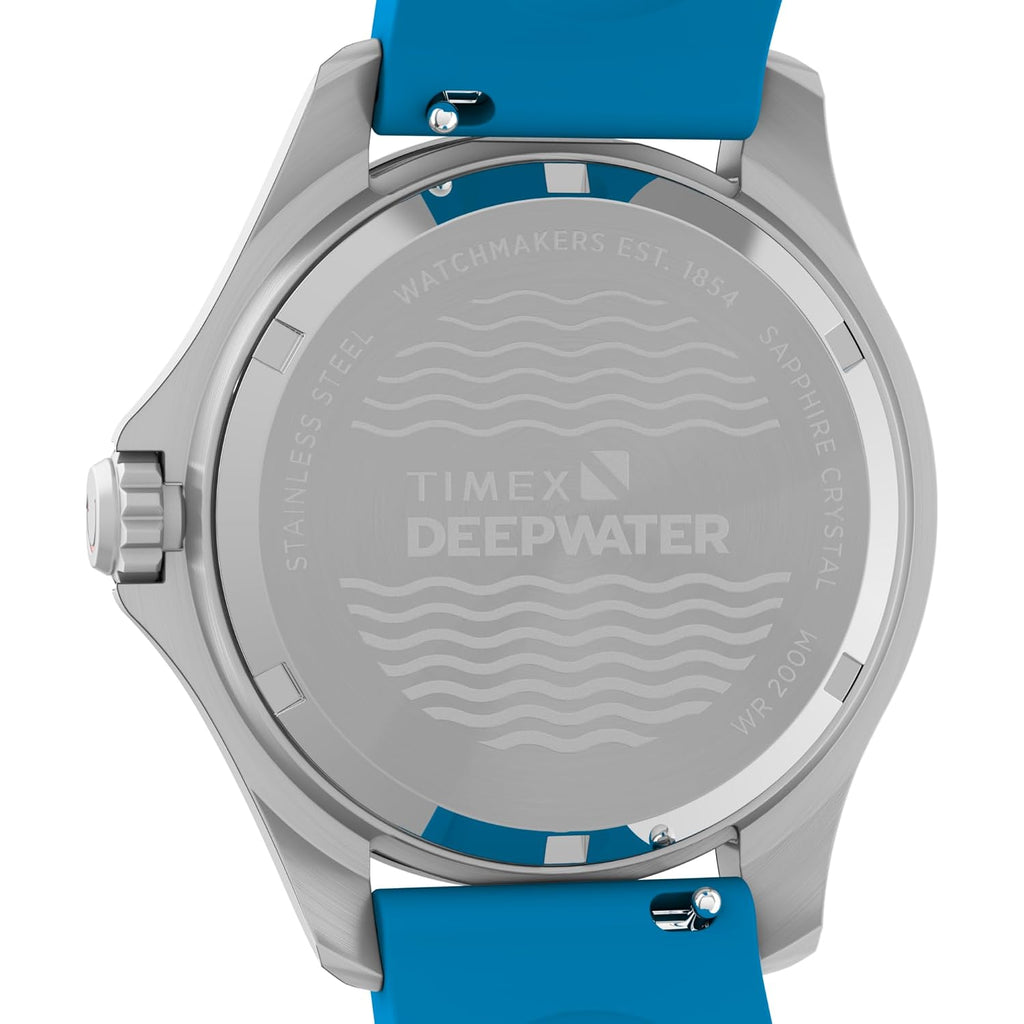 Timex Unisex Deepwater Meridian 200 38Mm Watch - Blue Two- Piece Quick Release Blue Dial Stainless Steel Case