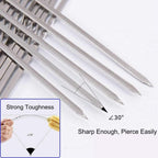 12Pcs Kabob Skewers Flat Metal Bbq Barbecue Skewer 14" Long Stainless Steel Shish Kebob Sticks Wide Reusable Grilling Skewers Set For Meat Shrimp Chicken Vegetable, 12 Pack