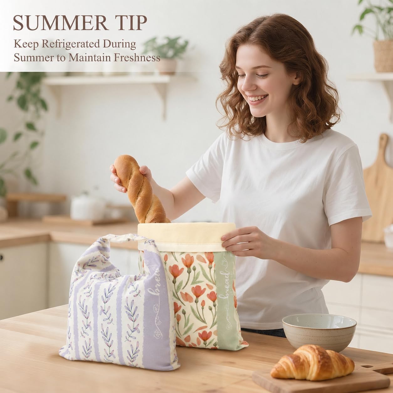 Beeswax Sourdough Bread Bags For Homemade Bread, 2 Packs Xl Reusable Organic Beeswax Linen Cotton Sourdough Bag, Keep Loaves Fresh Longer, Homesteading Essentials
