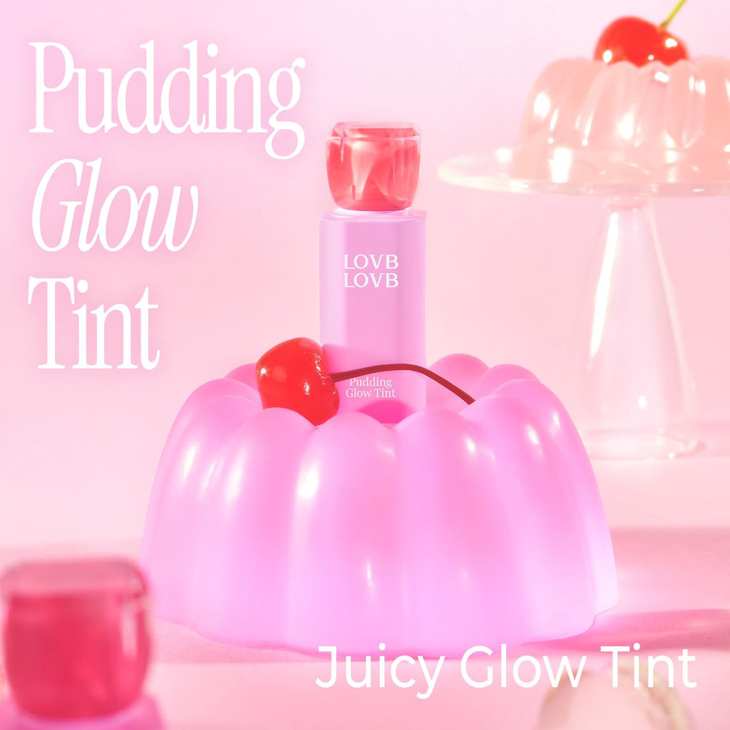 Lovb Lovb Pudding Glow Korean Lip Tint | Natural Lip Stain | Gloss To Stain | Long-Lasting & Non-Sticky | Lightweight Lip Tint | 0.14 Oz. (03 Candy Berry)
