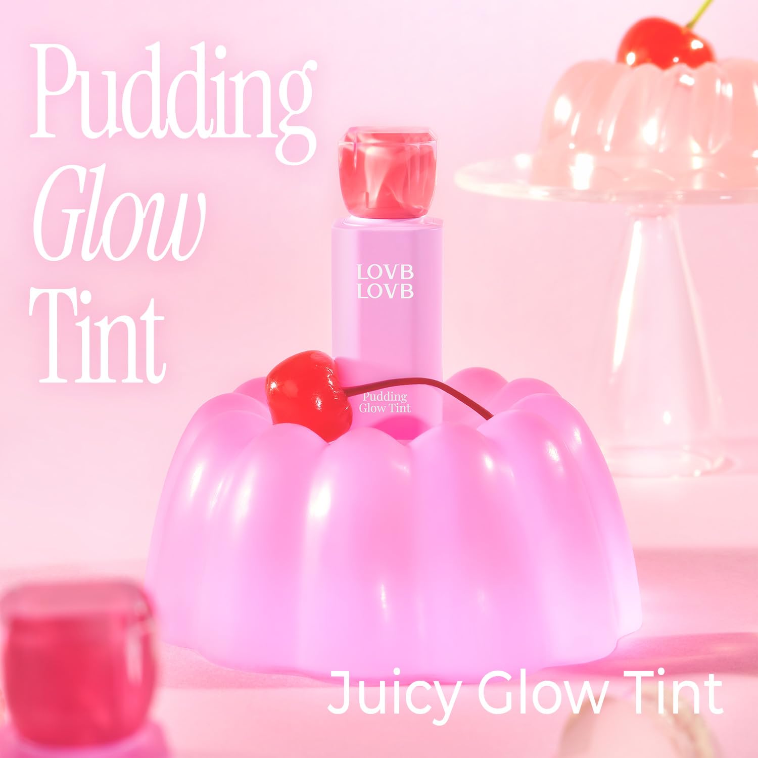 Lovb Lovb Pudding Glow Korean Lip Tint | Natural Lip Stain | Gloss To Stain | Long-Lasting & Non-Sticky | Lightweight Lip Tint | 0.14 Oz. (03 Candy Berry)