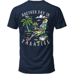 Salty Bones Another Day In Paradise Tropical Beach Graphic T-Shirt, 100% Ringspun Cotton, Classic Fit,Printed In Usa