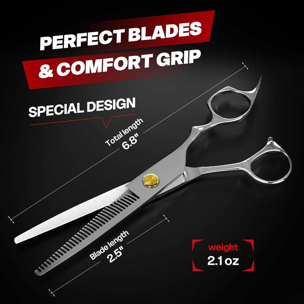Professional Thinning Shears, High-End Japanese 440C Stainless Steel Hair Cutting Scissors With Sharp Edge Blades, 6.8 Inch Hair Cutting Shears, Right Hand Hair Scissors For Salon, Home, Pet