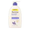 Aveeno Stress Relief Body Wash, Lavender Scent With Nourishing Prebiotic Oat, Sensitive Skin Body Wash For Normal To Dry Skin, Paraben-, Dye-, And Soap-Free, Value Size 33 Fl Oz
