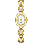 Adsbiaoye Elegant Pearl Women'S Dress Watch Fashion Oval Dial Gift Women'S Waterproof Watch