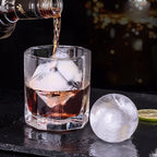 Rottay Ice Cube Trays (Set Of 2), Sphere Ice Ball Maker With Lid & Large Square Ice Cube Maker For Whiskey, Cocktails And Homemade, Keep Drinks Chilled Black