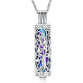 shajwo Cylinder Cremation Jewelry Tree of Life Urn Ashes Necklace for Women Men Vial Cremation Ash Pendant Loved One Memorial Jewelry