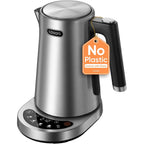 Cosori Stainless Steel Electric Kettle With Temperature Control, 1.7L | No Plastic Contact With Water, 5 Presets, ±5°F Temp Control, 60-Min Keep Warm, Dual Lid Opening, Tea, Coffee & Hot Water