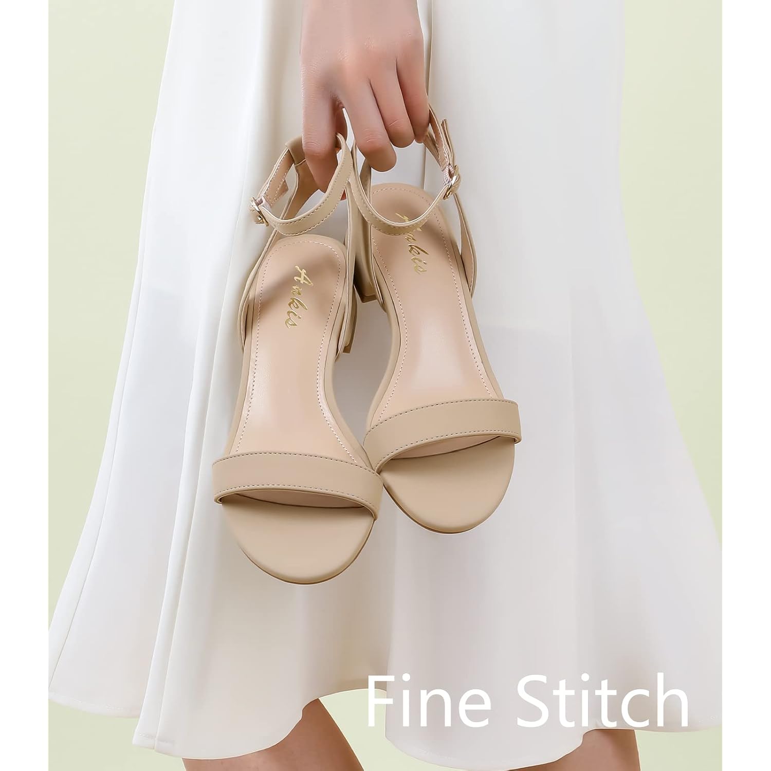 Ankis Black Nude White Gold Women Sandals Comfortable Walking Strappy Open Toe Sandals For Women Dressy Summer 1 Inch Low Block Heel Flat Adjustable Ankle Strap Shoes