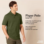 Amazon Essentials Men'S Slim-Fit Short-Sleeve Cotton Pique Polo Shirt