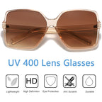 Women'S Chic Square Oversized Sunglasses Big Large Wide Fashion Shades For Women Men 100% Uv Protection