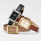 Coach Mara Women’S Small Quartz Watch – 2-Hand Analog Display – Genuine Leather Strap – Tank Shape Case – Modern Style, Gift For Her - 19Mm
