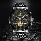 Olevs Watches Men Waterproof Luxury Big Face Mens Watch Stainless Steel Quartz Analog Dress Watches For Men Luminous Multifunction Man Watch Relojes De Hombre