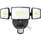 Onforu 75W Led Flood Light Motion Sensor Outdoor, 7000Lm Dusk To Dawn Flood Light, Security Light With Three Head, Ip65 Waterproof Exterior Floodlight, 6500K Wall Light For Entryway Stairs Yard Garage