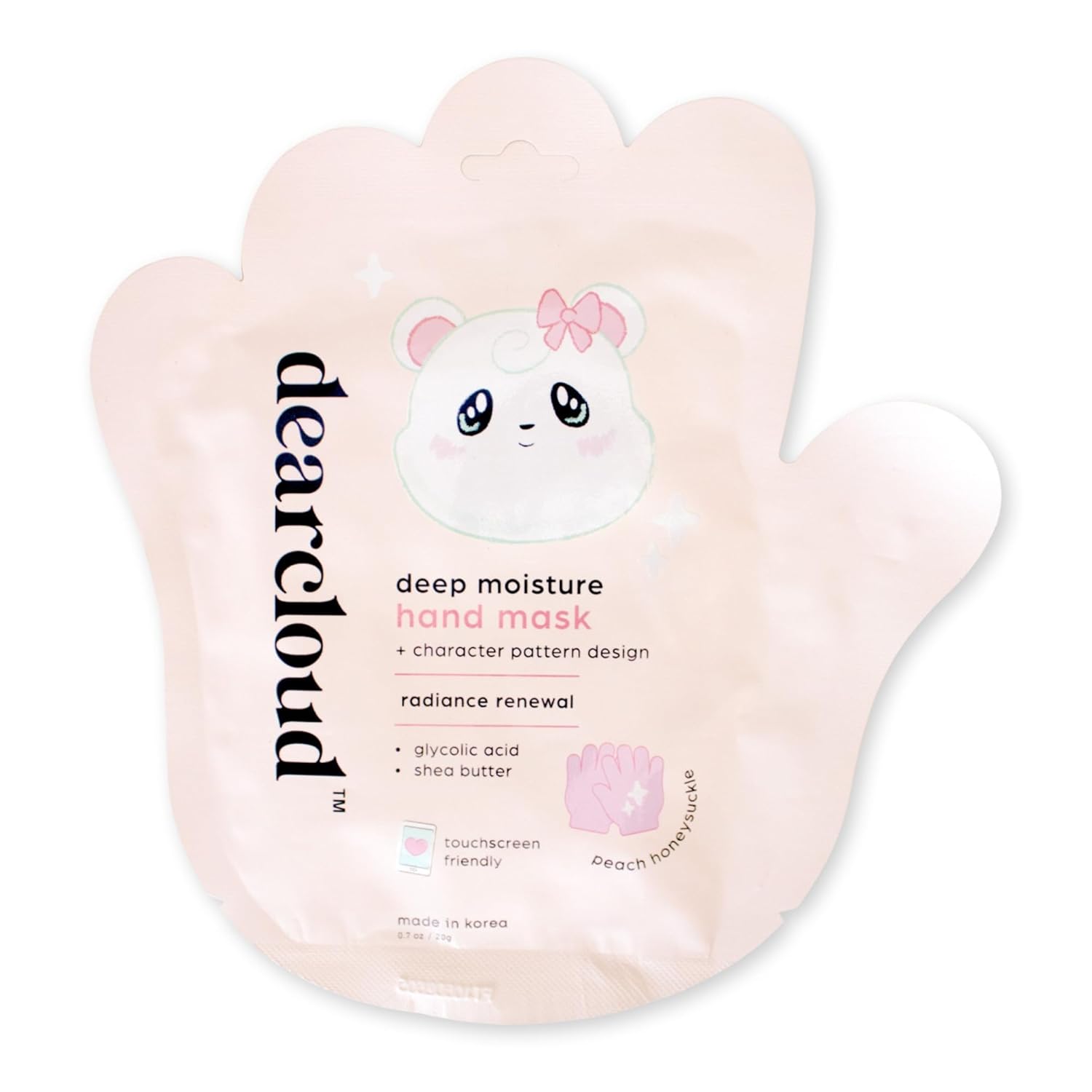 dearcloud Silky Touch Hand Rescue Set - Hand Mask for Dry Cracked Hands + Moisturizing Hand Cream - Self Care Gift Set (Peach Honeysuckle)
