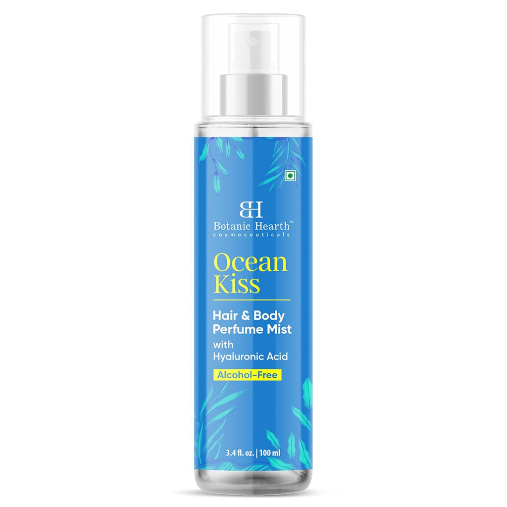 Botanic Hearth Ocean Kiss Hair Perfume & Body Mist, Long-Lasting Hair Deodorizer & Body Scent for Women & Men, Alcohol-Free Clean Fragrance Hair Spray For Everyday Wear, All Day Freshness, 3.4 Fl Oz