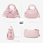 Small Purses for Women Crossbody Bag, Vegan Leather Crossbody Purses and Handbags with Top Carry Handle and Cute Bow Knot
