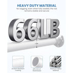 Closet Rods For Hanging Clothes, 17 To 69 Inches Stepless Adjustable Metal Closet Rod, 1.3 Inches Heavy Duty Clothes Hanging Rod For Closet Wardrobes Laundry Rv, White