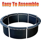 Soulmate Outdoor 40-Inch Outer/36-Inch Inner Fire Pit Ring Smokeless,Duty Solid Metal Steel Round Firepit Rim Insert For Diy Fire Pits, Outdoor Above Or In-Ground, Camping Garden Patio Backyard.