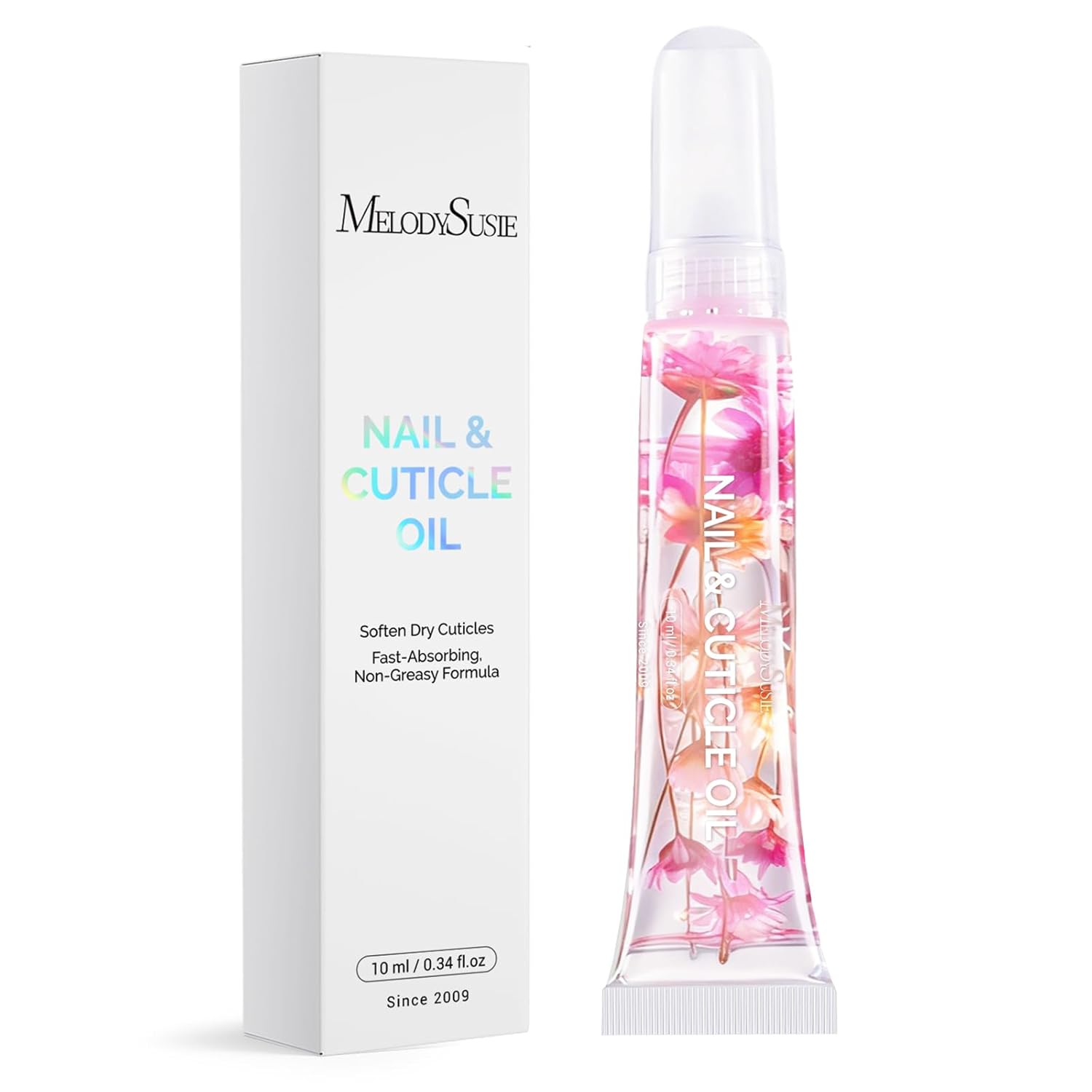 MelodySusie 10ml Cuticle Oil for Nails,Infused with Real Flowers, Strengthens, Repairs,Hydrating and Nourishing Cuticle Oil for Stronger, Healthier Nails Lavender 0.3fl. Oz