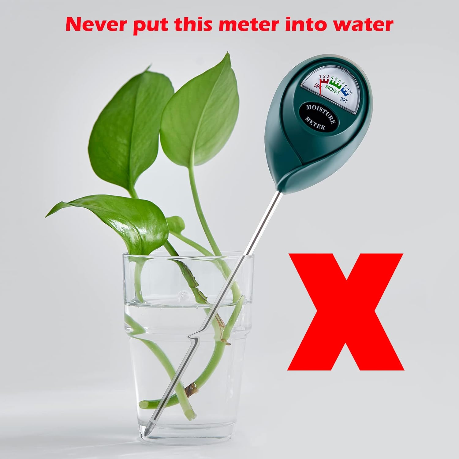 Soil Moisture Meter For House Plants, Plant Water Meter,Plant Moisture Meter For House Plants And Outdoor Plants, No Batteries Required (Green)