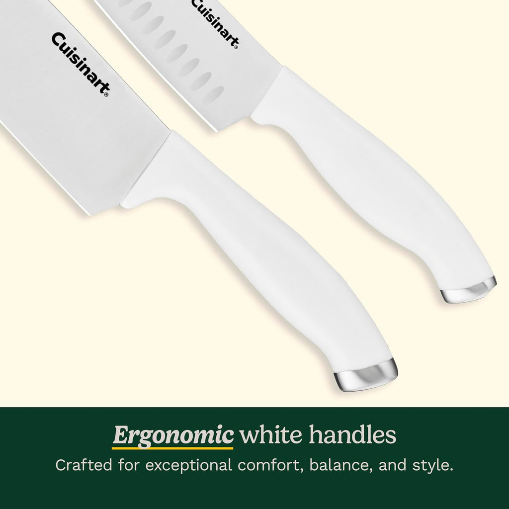 Cuisinart Block Knife Set, 12Pc Cutlery Knife Set With Steel Blades For Precise Cutting, Lightweight, Stainless Steel, Durable & Dishwasher Safe, C77Ssw-12P