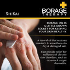 ShiKai Borage Therapy Hand Cream (2.5 oz) | Fragrance Free Moisturizer for Hands & Body | Fast Relief Lotion for Dry Skin | With Oatmeal & Shea