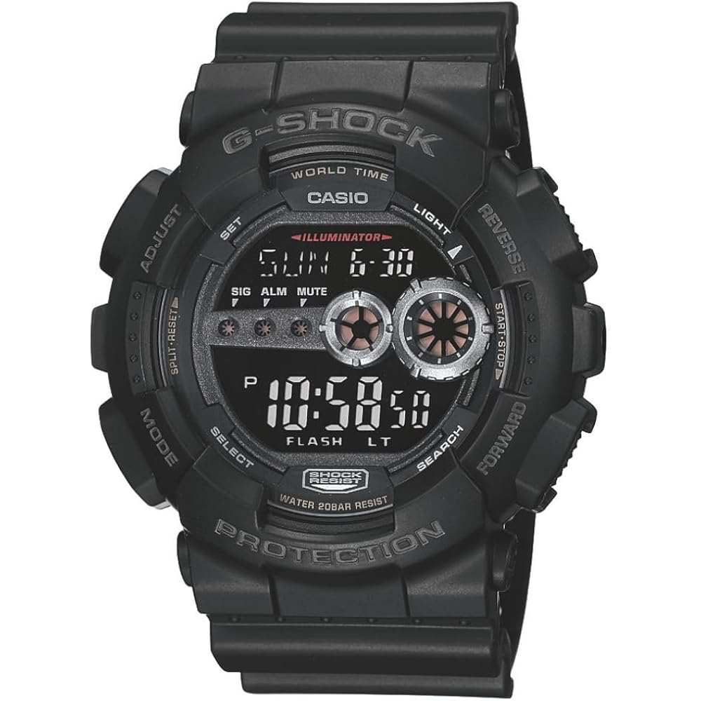 Casio G-Shock Gd100-1B | Men'S Tough Digital Watch | 200M Water Resistant | High-Brightness Led | Dual Time & 7-Year Battery