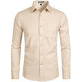 Zeroyaa Men'S Long Sleeve Dress Shirt Solid Slim Fit Casual Business Formal Button Up Shirts With Pocket