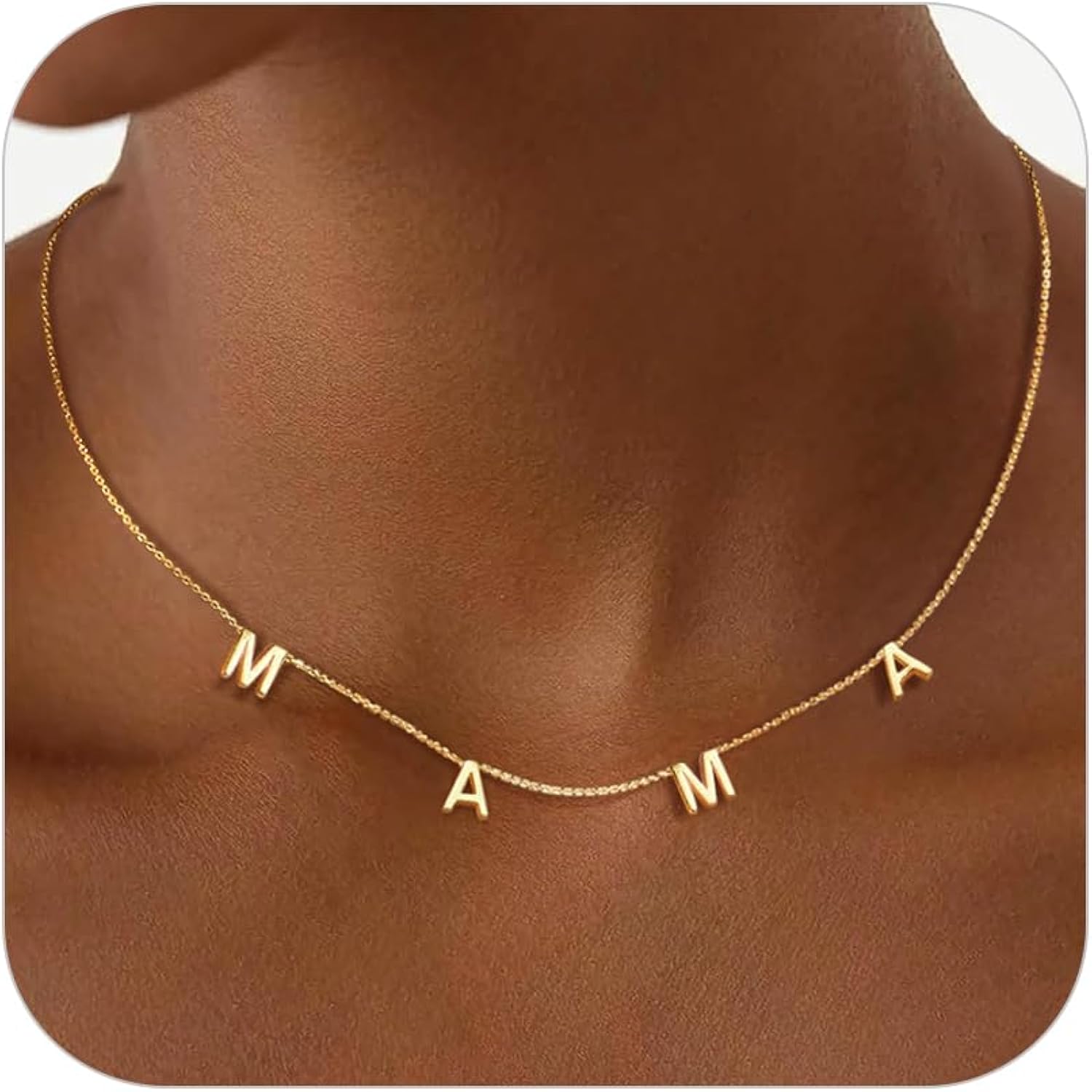 Eaciy Mama Necklaces for Women, Mother's Day Gifts for Mom, 14K Gold Plated Dainty Necklace Non Tarnish Jewelry, Gifts for New Mom