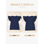 Eytino Womens Plus Size Tops Short Sleeve Round Neck Hollow Out Casual Loose Tunic Tees Shirts(1X-5X)