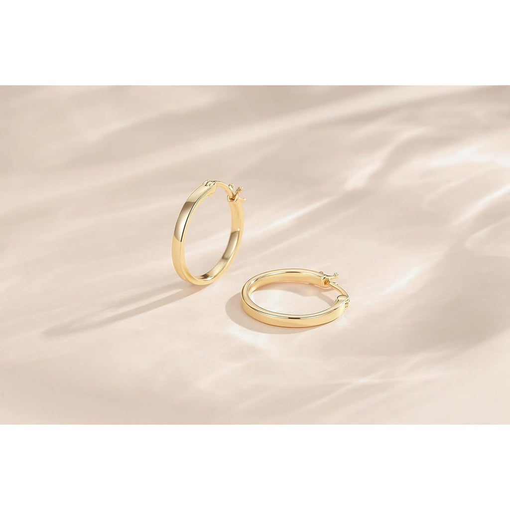 14K Gold Hoop Earrings for Women Gold Earrings for Women Lightweight Classic Square Tube Earrings Women