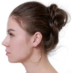 Dainty 70mm Big Large Hoop Earrings for Women Fashion Round Circle Huggie Hoops 3 Inch Fashion Minimalist Hooped for Bff Birthday Her