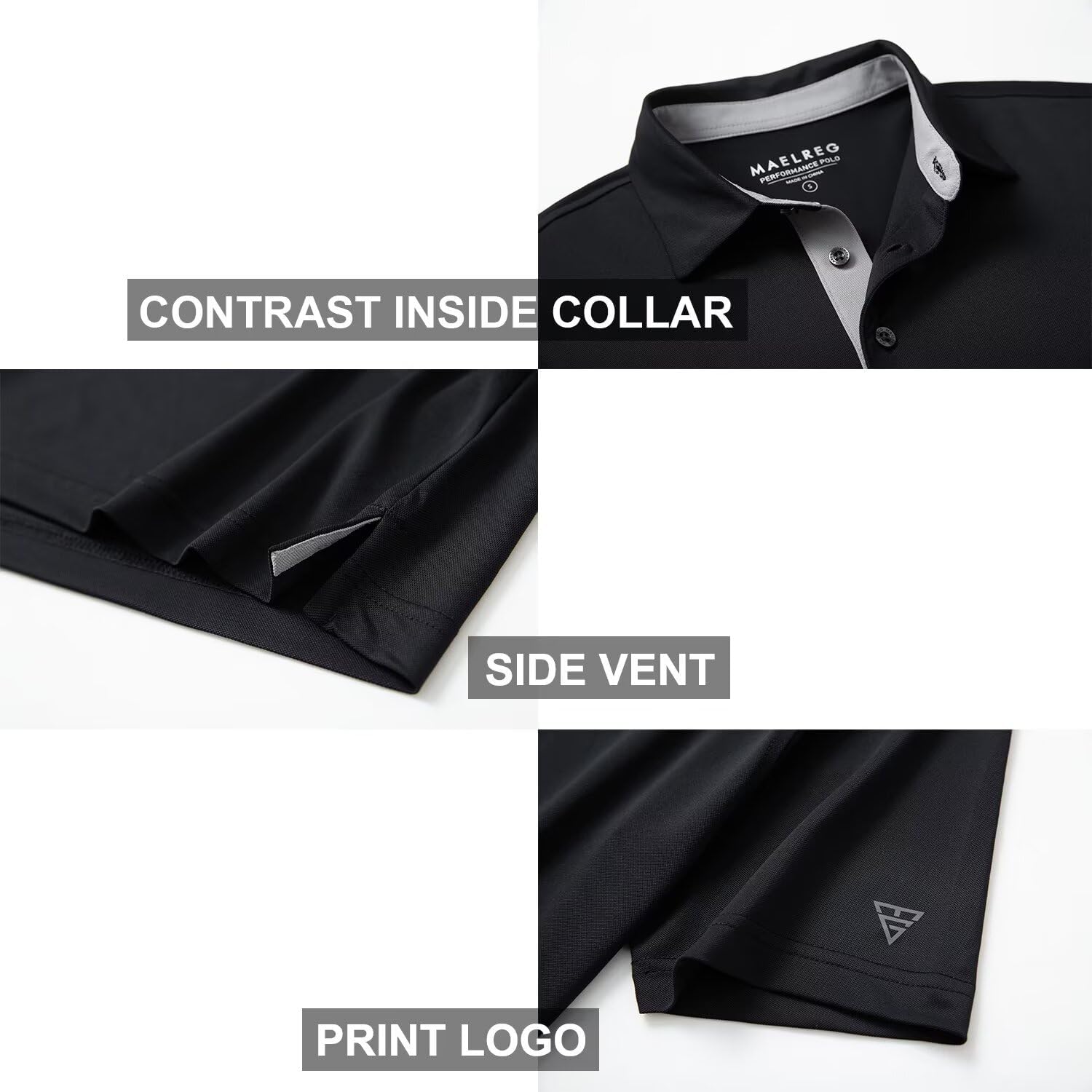 Mens Golf Shirt Short And Long Sleeve Moisture Wicking Dry Fit Performance Solid Casual Pique Golf Polo Shirts For Men