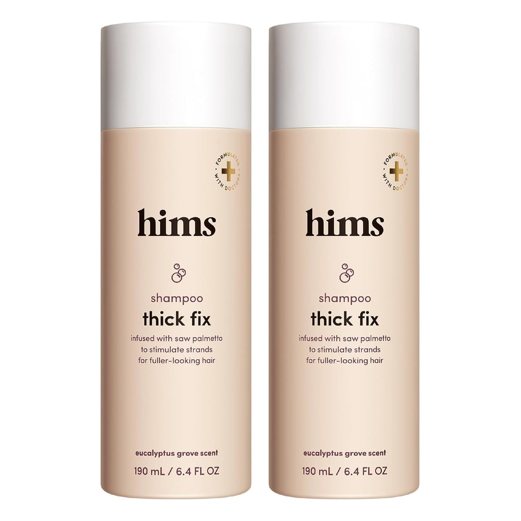 Hims Thick Fix Shampoo - Saw Palmetto For Healthy Hair Growth & Thickening - Scalp Cleansing - Vegan, Sulfate-Free & Cruelty-Free - Eucalyptus Scent, 2 Pack 6.4 Fl Oz