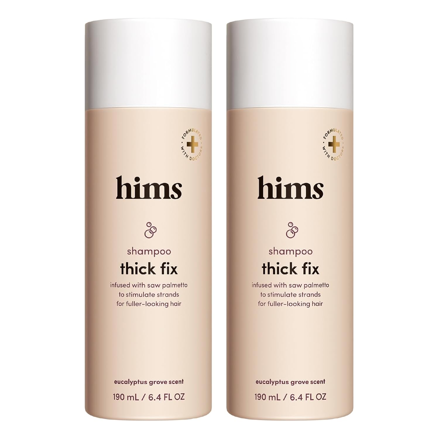 Hims Thick Fix Shampoo - Saw Palmetto For Healthy Hair Growth & Thickening - Scalp Cleansing - Vegan, Sulfate-Free & Cruelty-Free - Eucalyptus Scent, 2 Pack 6.4 Fl Oz