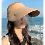 Wide Brim Sun Hat for Women Goggles UV Protection Beach Visor Cap Sports Golf Hiking