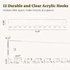Acrylic Necklace Holder 2 Pack Wall Mounted Necklace Organizer Hanging Jewelry Organizer With 12 Hooks For Necklaces, Bracelets, Rings And Bangles Display