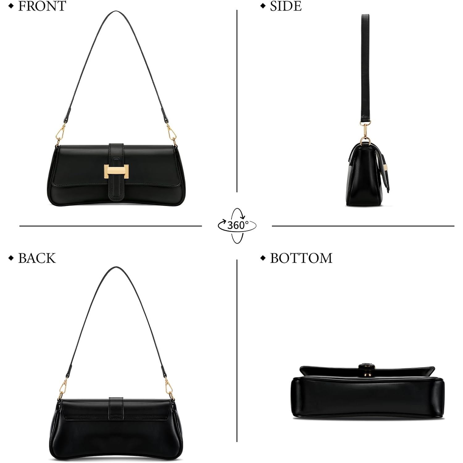 Kkxiu Shoulder Bag For Women, Small Handbag Hobo Purses, Retro Clutch Underarm Bag