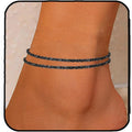 Nanafast Women's Ankle Bracelets, Sparkling Multi-layer Anklet Bracelets for Women, Adjustable Shiny Gold/Silver Anklets for Women, Beach Cute Anklets Jewelry for Summer