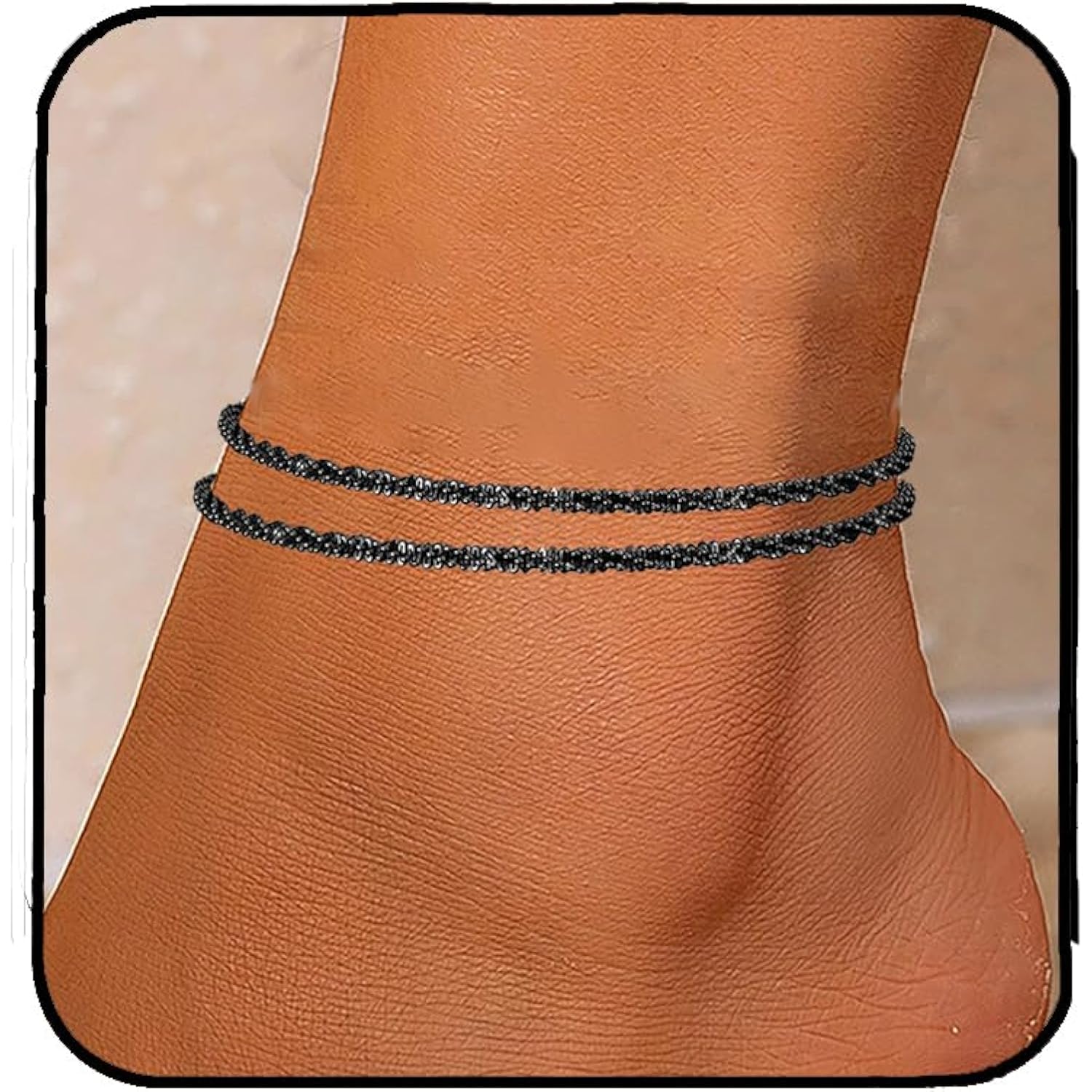 Nanafast Women's Ankle Bracelets, Sparkling Multi-layer Anklet Bracelets for Women, Adjustable Shiny Gold/Silver Anklets for Women, Beach Cute Anklets Jewelry for Summer